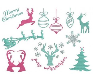 Stickserie - Weihnachts Silhouette